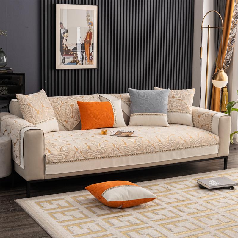 Chenille 1/2/3 Seater Sofa Cover Jacquard Couch Armchair Furniture Patchwork Lace Sofa Cushion Nonslip Universal for All Seasons