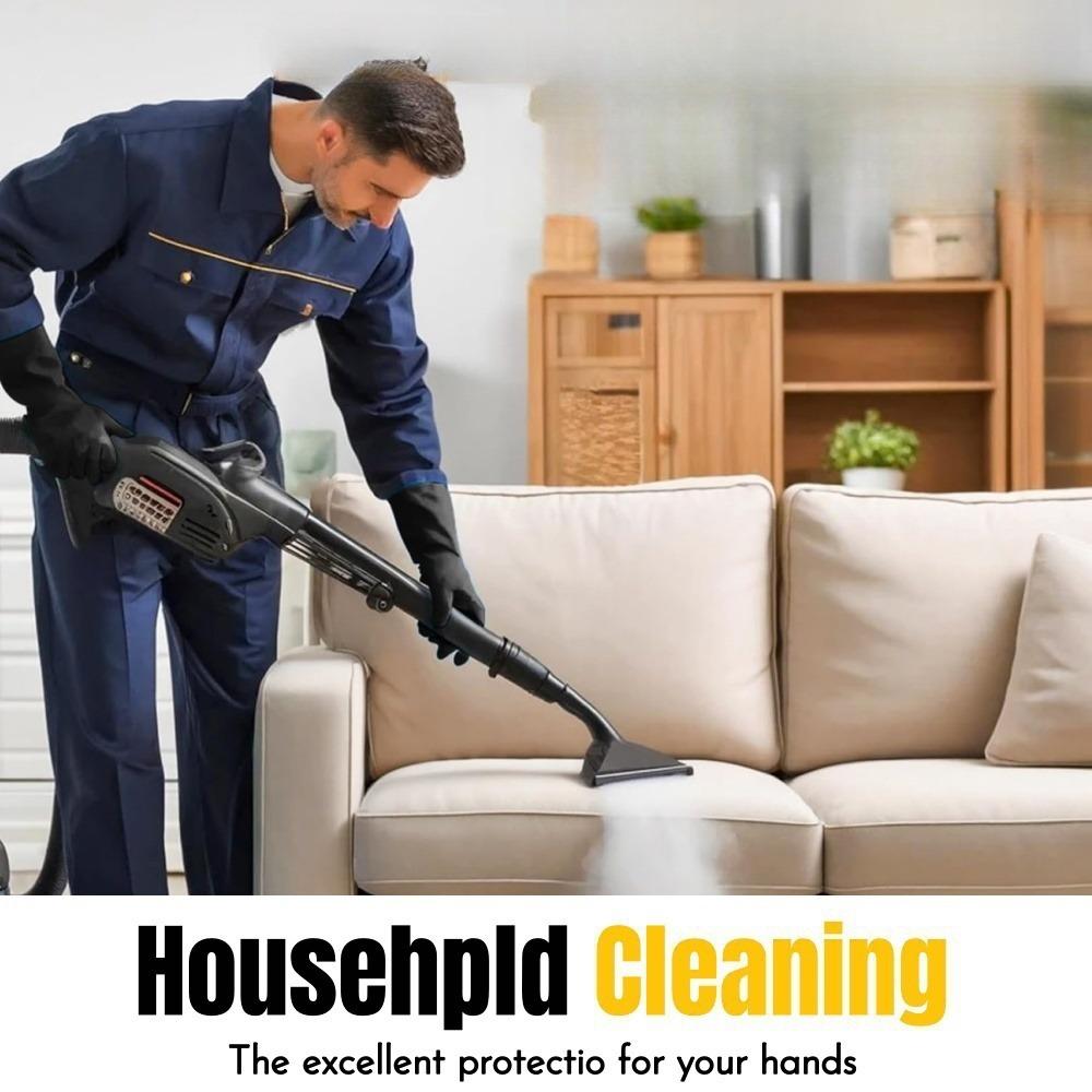 Heavy Duty Latex Gloves Multi-purpose Kitchen Dishwashing Scrub Gloves Household Non-slip Wear-Resistant Black Work Latex Gloves