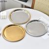 Gold Silver Metal Plate Fruit Plate Snack Bowl Storage Tray Cake Plates Jewelry Tray Bread Plates Dim Sum Dish Display Trays