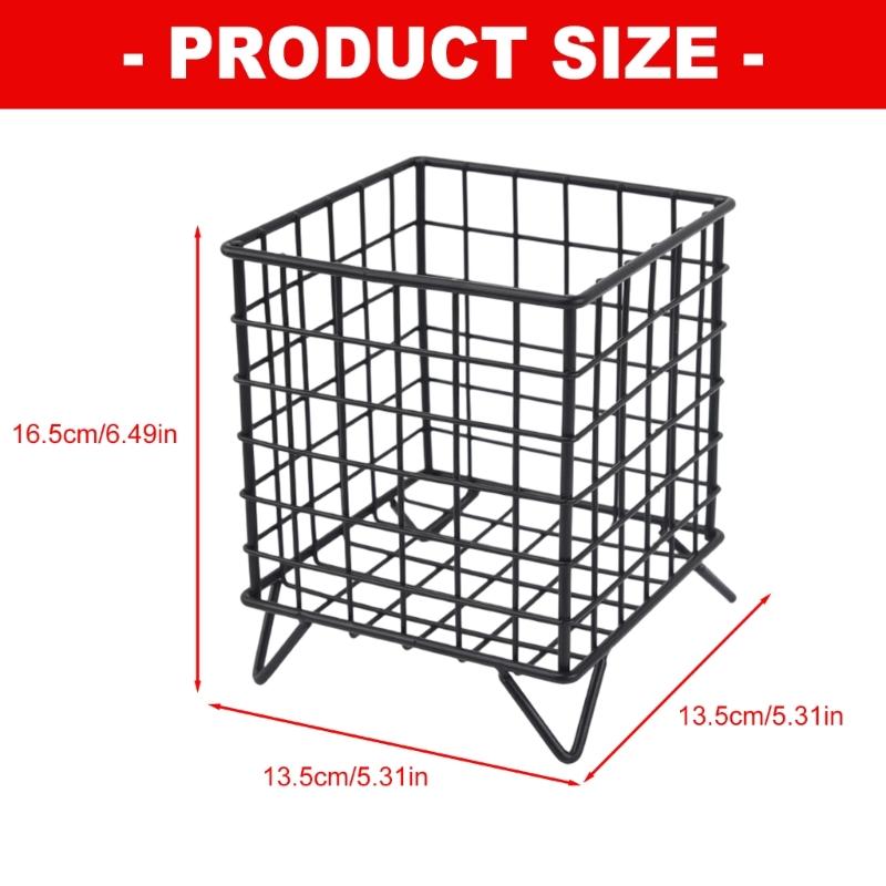 Simple Iron Decorative Container for Shelves Desks and Countertops Easy to Clean Finishes Office Supply Organizers