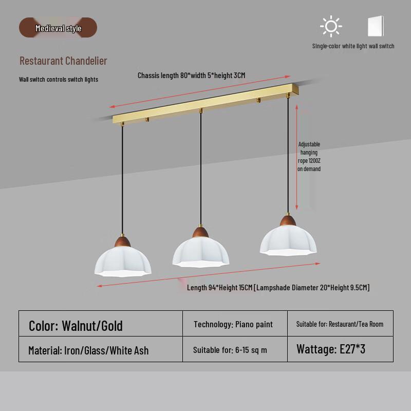 Liangtu Full-Spectrum Linear Pendant Light 94*15cm