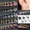 9 Colors Fashion CZ 3 Prong Tragus Cartilage Stainless Steel Ear Stud Crystal Zircon Earrings Piercing Jewelry