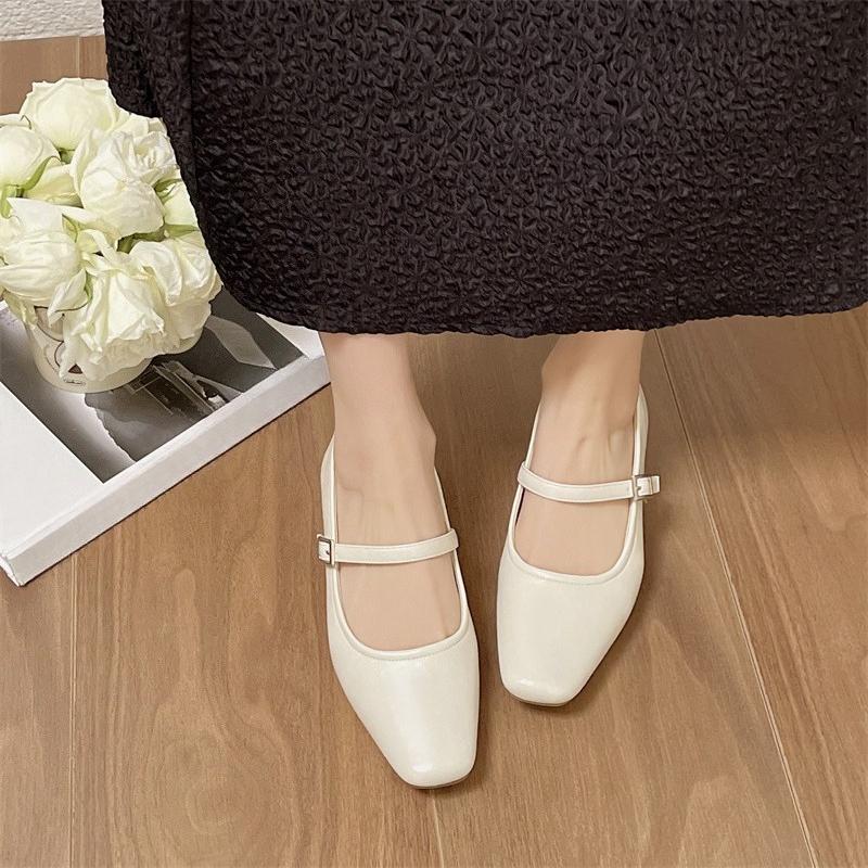 Fashion French Women's Singles Shoes 2025 New Spring and Autumn Korean Version Foreign Style Retro  Block Heel Mary Jane Shoes
