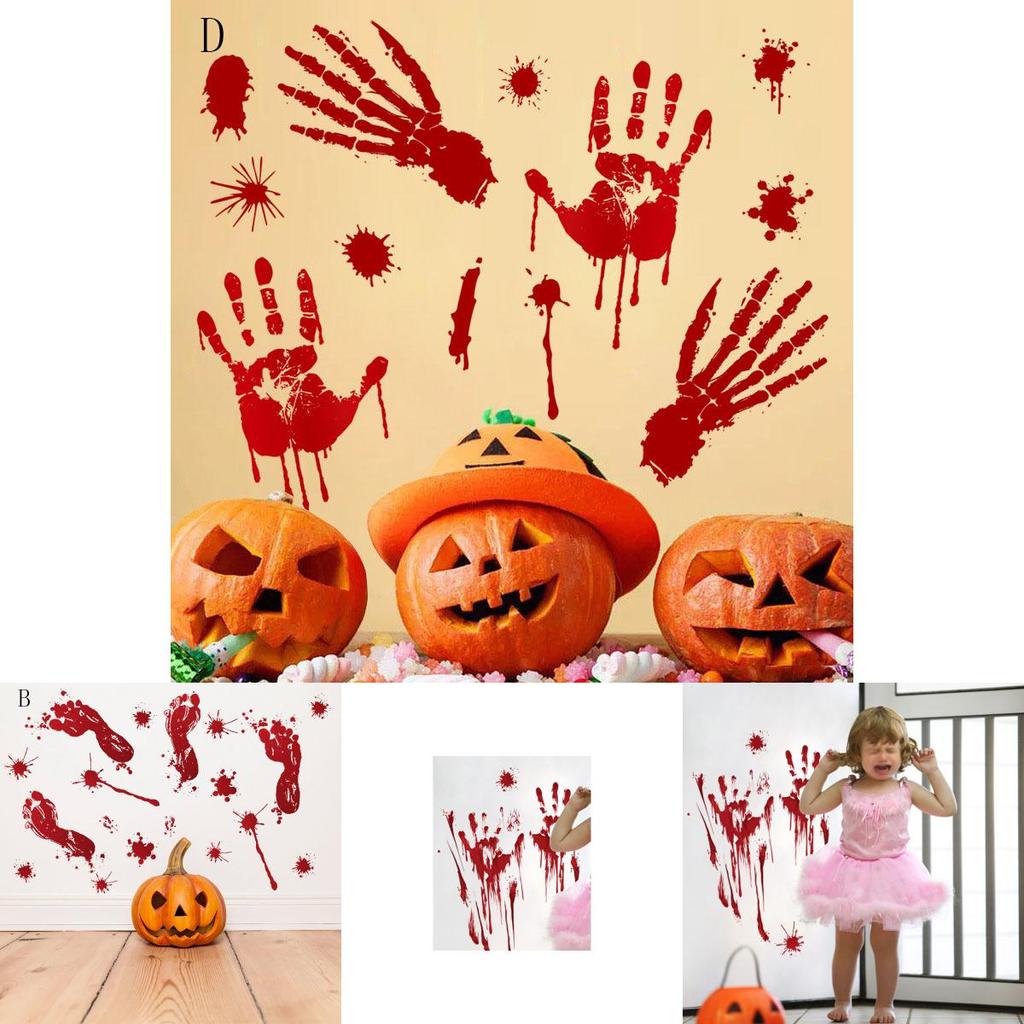 Trace Decoration Halloween Vinly Decal Blooding Handprint Bloody Sticker