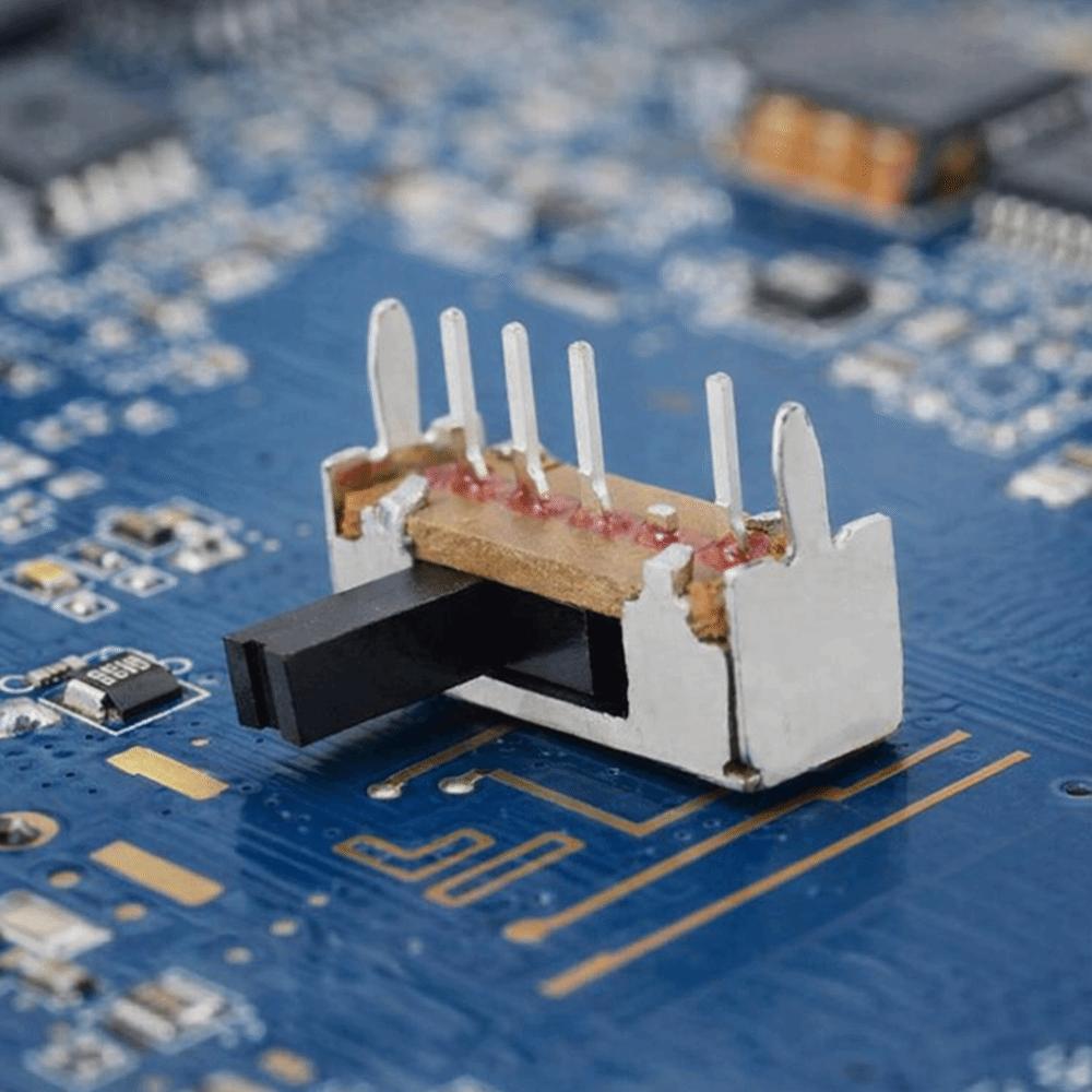 10pcs 0.5A PCB Slide Switches 4 Pin Right Angle Slide Switches Mini Slide Switches  PCB Mounting