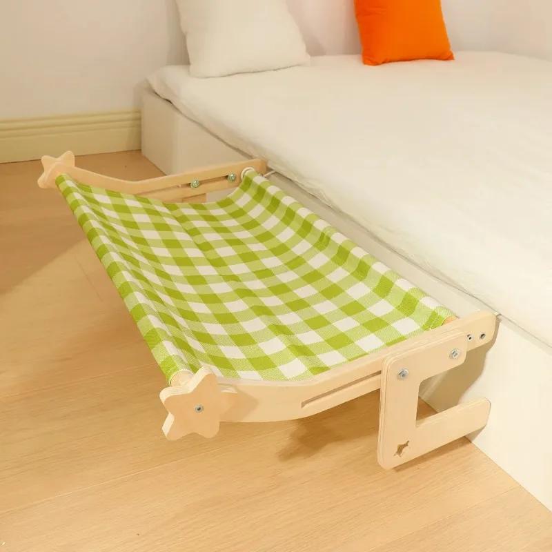Cat Bedside Hammock & Window Perch, Cat Bed Attachment for Human Bed, Perfect for Indoor Cats Inside