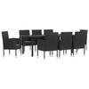 VidaXL Ensemble à manger de jardin 9 pcs noir résine tressée et acier 3203351