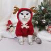 Christmas Reindeer Hoodie for Small Medium Dogs Warm Woven Polyester Holiday Costume Sweatshirt