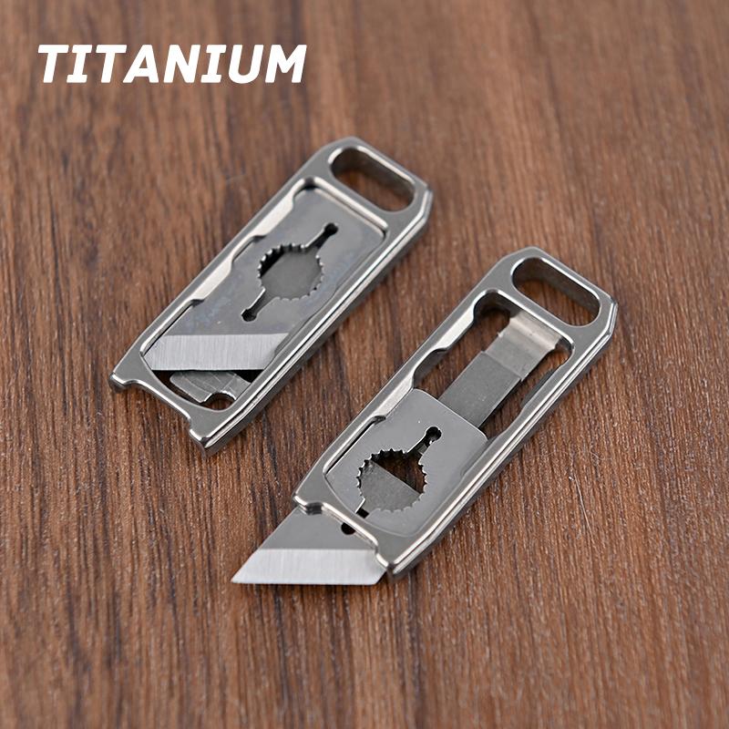 Titanium Alloy Mini Knife Sharp Brass Knife Demolition Express Knife Keychain Pendant Letter Opener Unboxing Portable EDC Tool