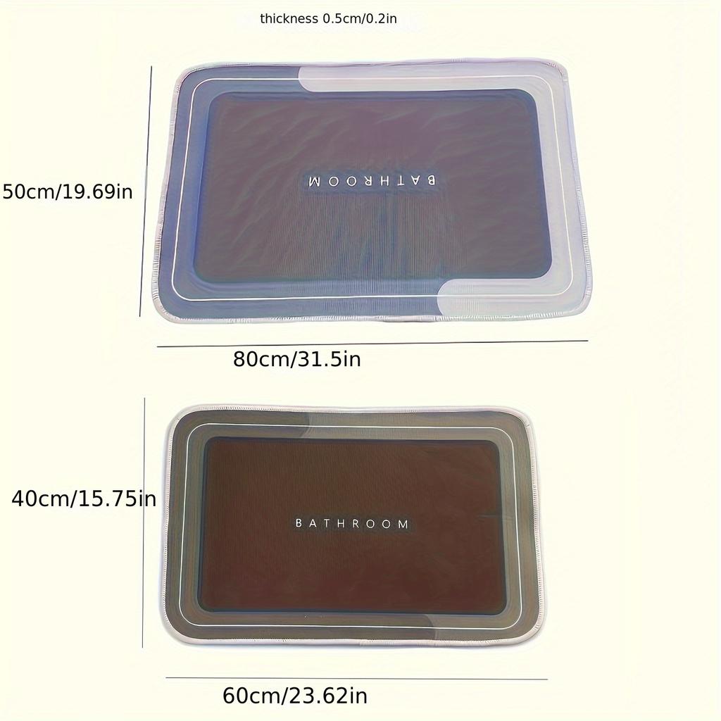 Badezimmer-Bodenmatte, Toilettentürmatte, schnelltrocknende Fußmatte, Türmatte, Toilette, Haushaltsteppich, Badezimmer, super saugfähige Bodenmatte, Heimdekoration