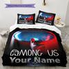 Among Us Custom Name Pattern Bedding,Quilt Set Quilt Cover Pillowcase Home Birthday Gift(1 * Duvet Cover + 2 * Pillowcase, Without Core)