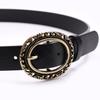 Vintage Retro Dress Belt With Oval Buckle For Casual And Formal Wear