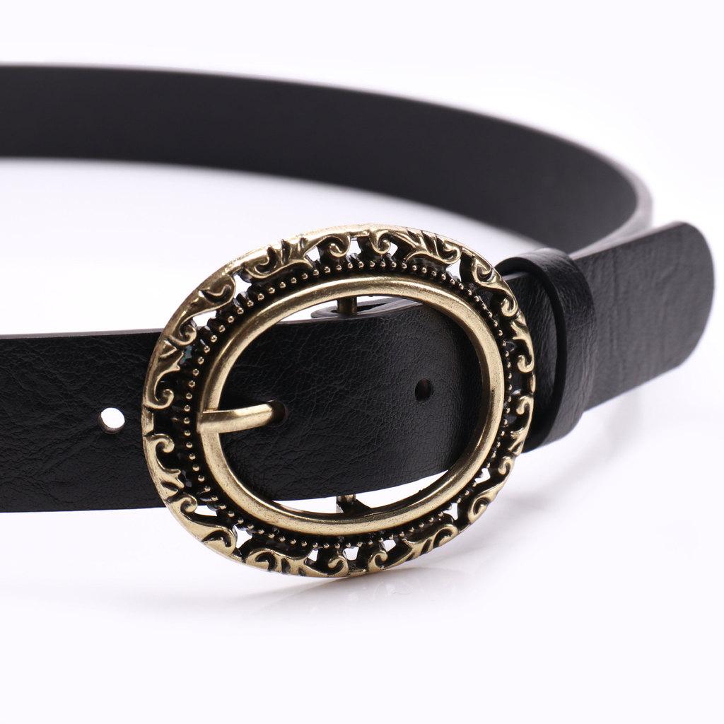 Vintage Retro Dress Belt With Oval Buckle For Casual And Formal Wear