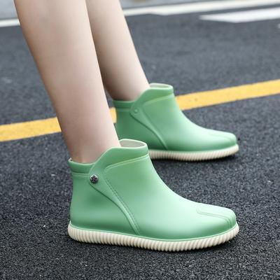 Fashion Women's Rain Boots Waterproof Rain Shoes Female Flat Galoshes Shoes Rubber Black Ankle Boots Slip On Fishing Shoes Woman Botas