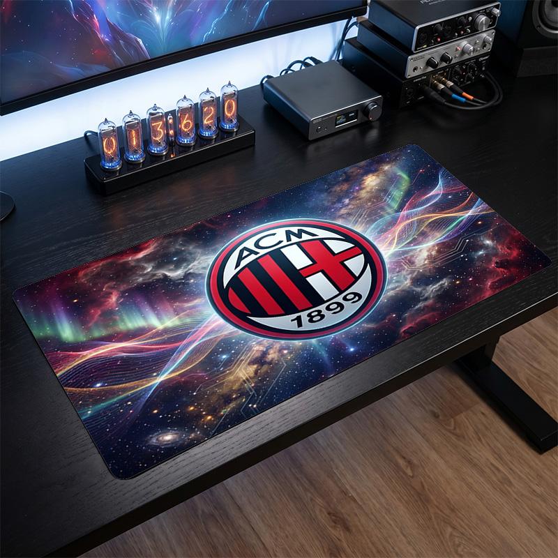 Tappetino per Mouse Grande Stampato AC Milan, Tappetino Morbido in Gomma Antiscivolo per Scrivania da Gioco per Ufficio Laptop Computer Decorazione