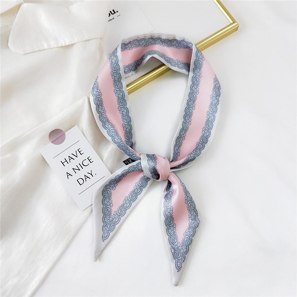 Decorative Simple Texture Silk Scarf Women'S New Style Spring And Autumn Summer Fashion Versatile Headscarf Work Scarf