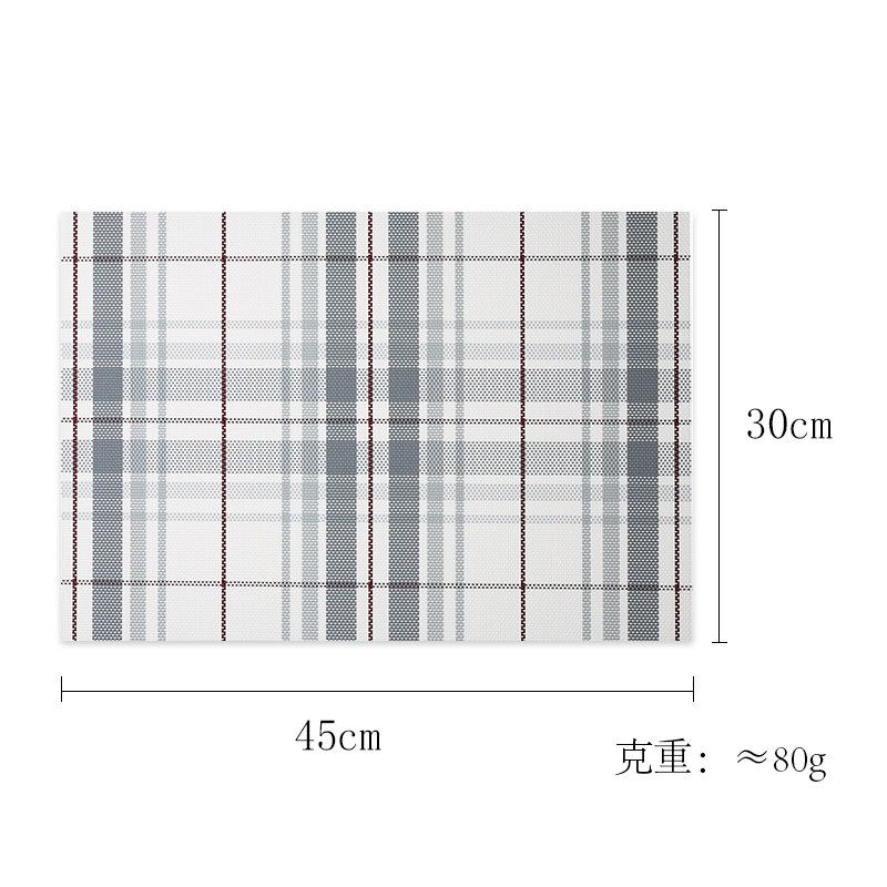 Japanese-style simple placemat Western food mat Household plaid table mat Dining table mat Coaster bowl mat Woven anti-scalding and heat insulation ma