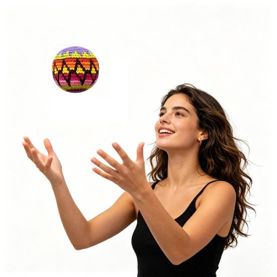Hand Knitted Juggling Balls Set Crochet Hacky Footbag for Kids Adults Colorful Mixed Patterns Crochet Sensory Ball for Outdoor Play Party Favors