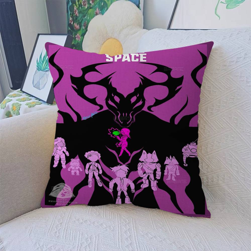 F-Final Space Cartoon Pillow Covers Cartoon Sofa Decorative Home Double-sided Printing Short Plush Cute Cushion Cover