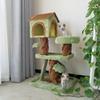 Luxury Pet Cat Tree House Condo Furniture Multi-Layer Cat Tree with Ladder Toy  Scratching Post for Cat Climbing