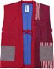 Authentischer gesteppter ärmelloser Happi Patchwork C Einheitsgröße Hergestellt in Japan [Yoshiwaka] Aus Kurume gefertigter Mantel, Poncho! (rote Töne) Herren