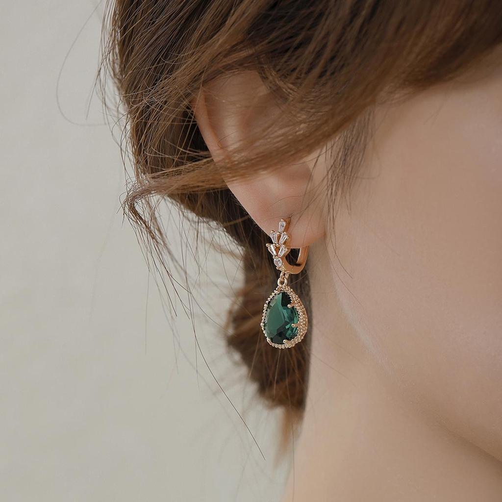 High-Quality Retro Geometric Crystal Glass Earrings
