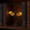 Compact Retro Decorative Fixture Vintage Black Bat Table Lamp Resin Gothic Night Light Halloween Home Decor Style Desk Lamp for Bedroom Living Room