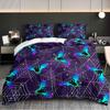 Purple Spider Web Bat 3D Print Bedding Set Soft Washable Duvet Cover Set King Queen Twin Single Size Bithday Gift Bedroom Decor