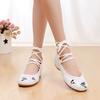 Clearance!!! No return or exchange, Yunhe, front lace-up embroidered cloth shoes, beef tendon sole ethnic style square
