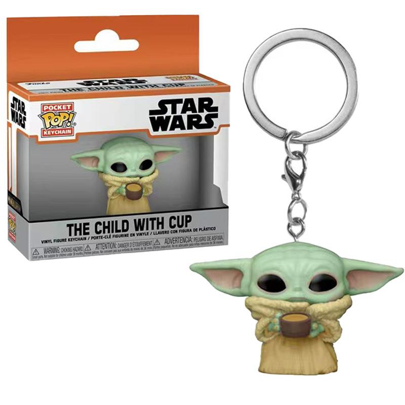 Star Wars The Mandalorian Yoda Action Figure Desk Decor Model Keychain, Cute Resin Figure Statue Collectible Gift