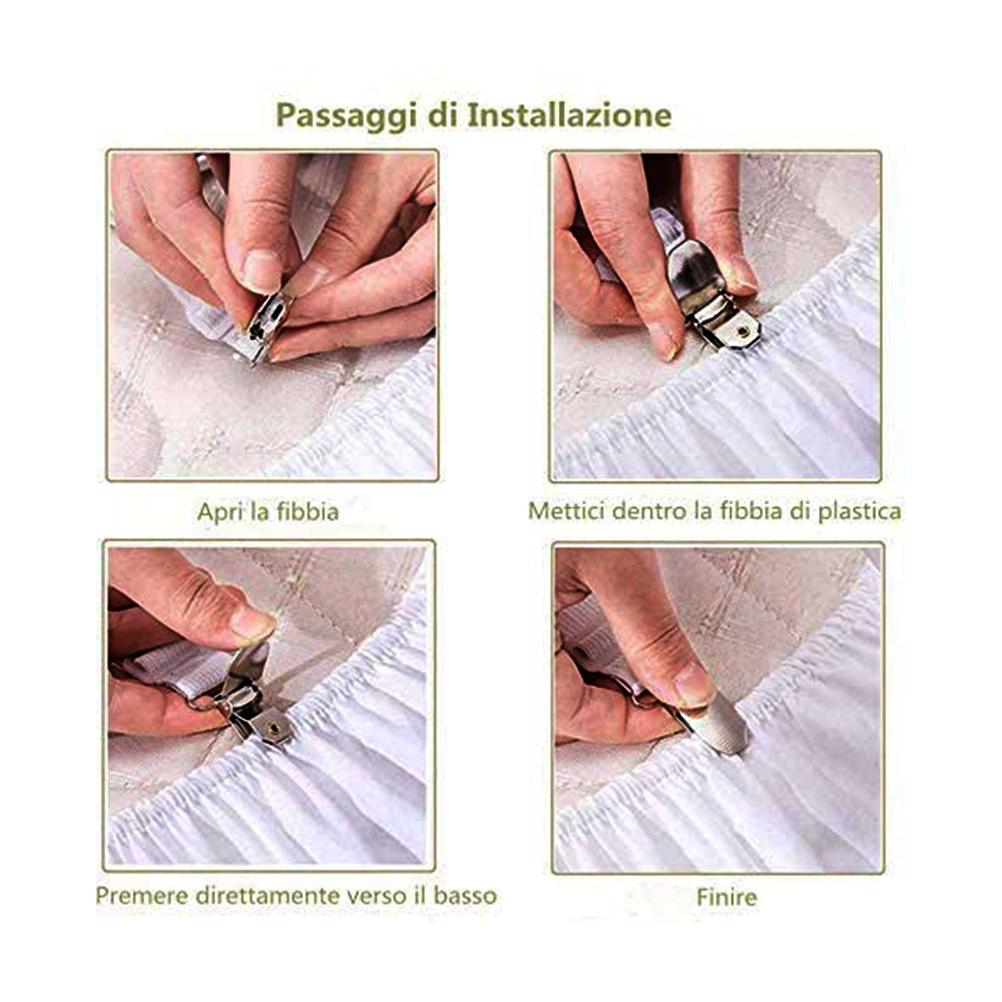 8 pezzi Clip per lenzuola Regolabili Bretelle per materasso Clip Elastica Supporto per letto Cinghie di fissaggio per lenzuola Copri divano