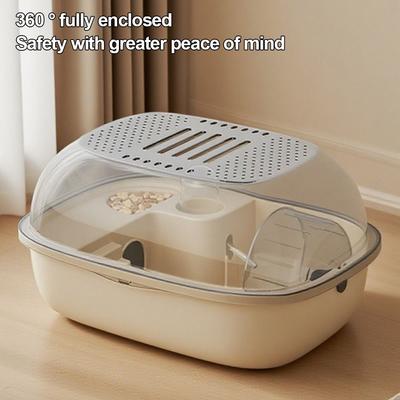 Creative Large Space Hamster Cage Sturdy Ventilation Small Animal Carrying Cage Easy Clean Breathable Pet House