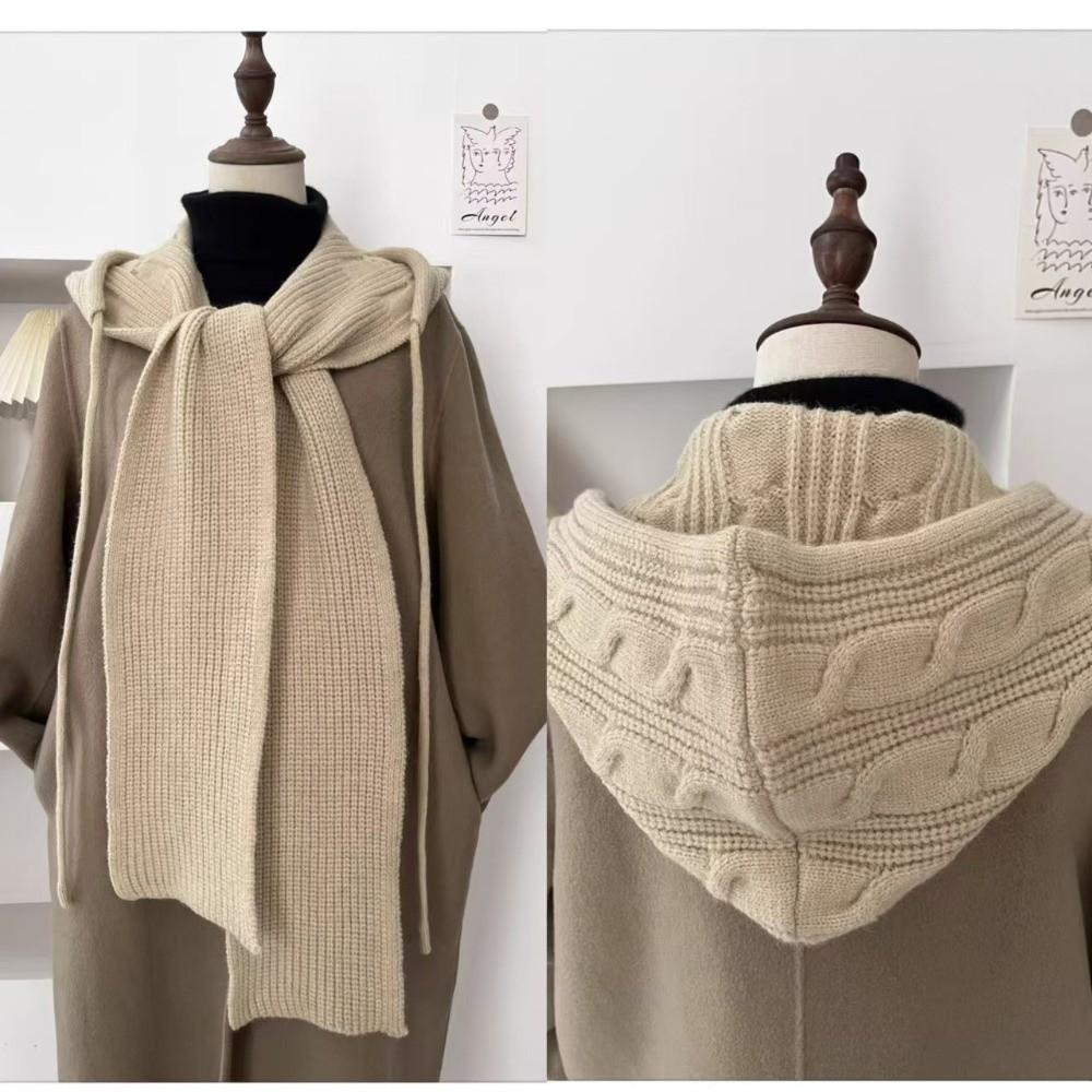 New Winter Warm Shawl Balaclava Hats Integrated Thicken Beanies Caps Ear Protection Soft Hooded Scarf