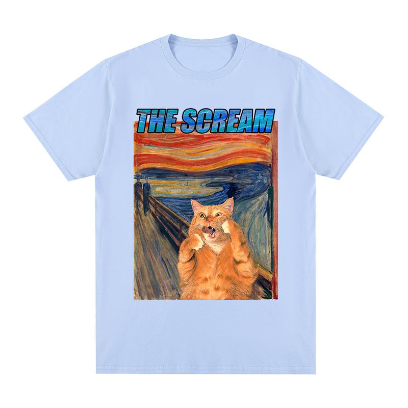 cat Scream Summer Loose Cool fashion print Animal 90s t-shirt Cotton Men T shirt New TEE TSHIRT Womens tops