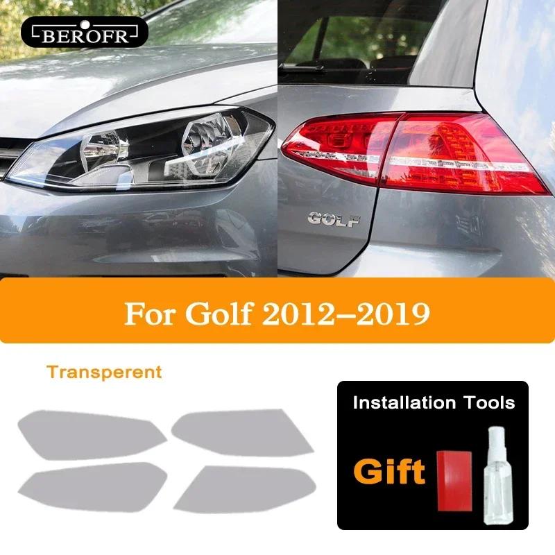 For Volkswagen VW Golf 7 MK7 2012- Car Headlight Tint Black Protective Film Taillight Transparent TPU Sticker Accessories