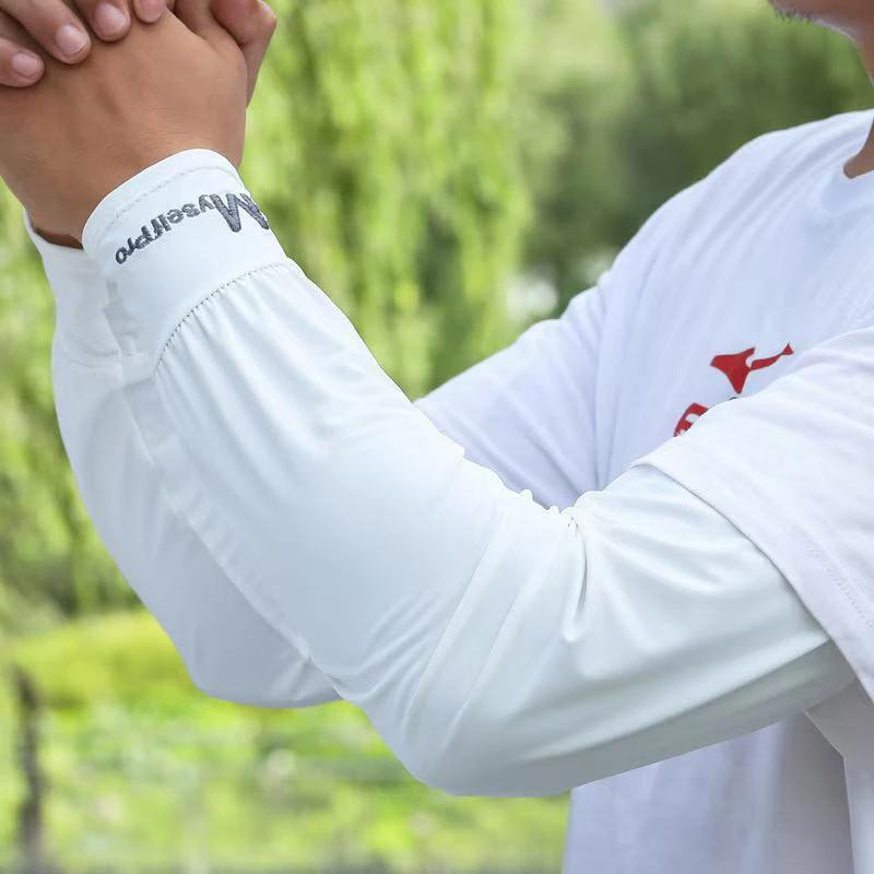 

Cooling Arm Sleeves Breathable Sun Protection Ice Slik Sleeves Summer Outdoor Sports Driving Cycling Sleeves Men Loose Arm New белый