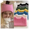 Ear Warm Cat Ears Knitted Headband Windproof Winter Elastic Headband Solid Color Hairband Daily
