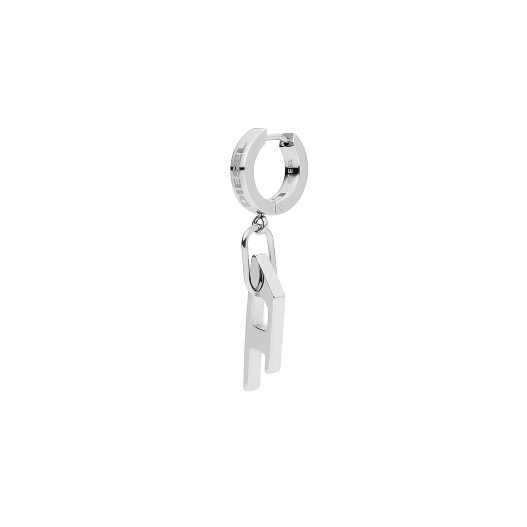 Diesel Ohrringe für Männer Stahl 38mm Silber Edelstahl-Ohrringe Edelstahl Kein Schmuck DX1336040, Stahl,