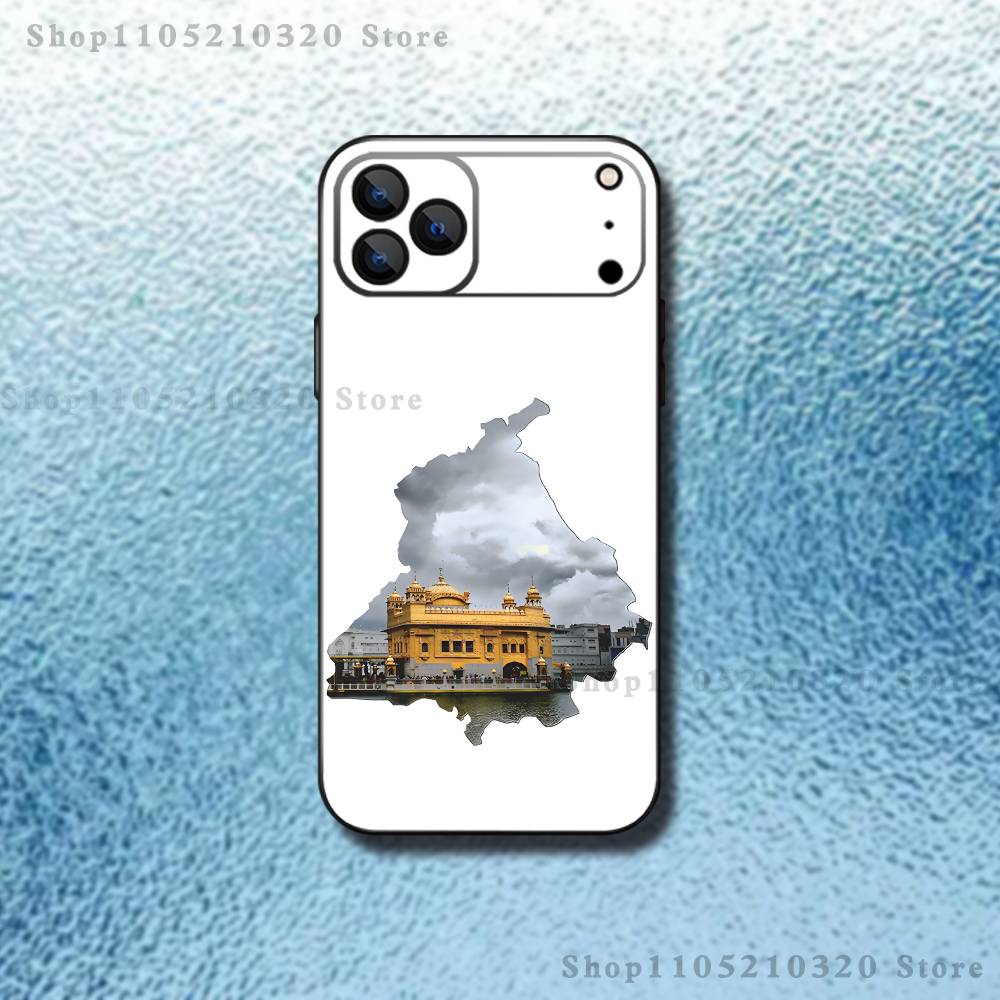 Punjab Map Phone Case For iPhone 17,16,15,14,13,12,Pro,Max,Plus,E,SE4,Air,Mini Black Soft Box