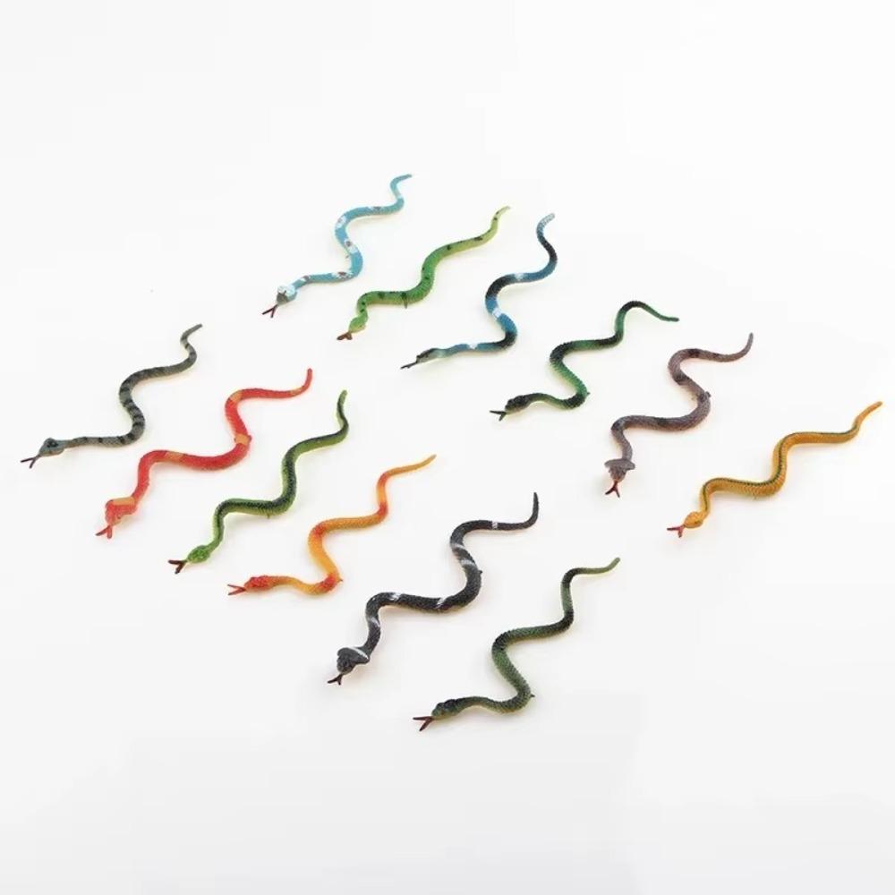 12 Pcs/Set Plastic Simulation Snake Lifelike Simulation Animal Model  Kids Gifts,Toys Games
