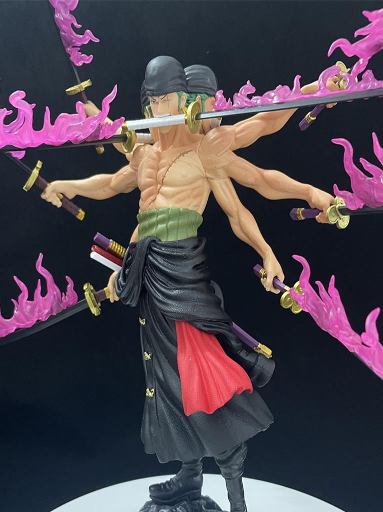40cm One Piece Swordsman Nine Knives Flow Solon Activity Doll Statue Anime Small Statue PVC Model Doll Collection Toy Gift Child