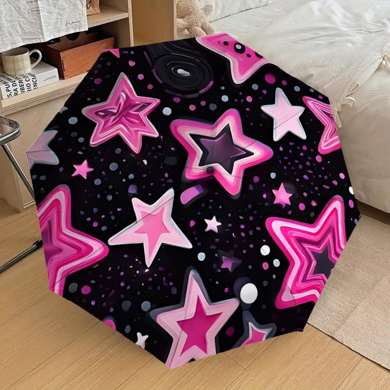 

1pc Galaxy Stars Automatic Folding Umbrella Durable Iron Frame, Iron Umbrella Structure Suitable for All Seasons yy260203133