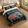Elephant Theme Personalized 3Pcs Bedding Set Custom Text & Name 1 Sheet 2 Pillowcases Household Bedding 1pc