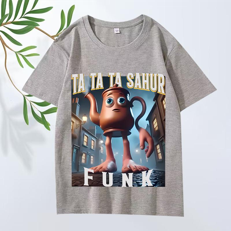 Ta Ta Ta Sahur Funk  Italian Brainrot Characters Funny Meme T Shirt men women 100% Cotton short sleeve Summer print Unisextops