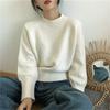 Versatile Solid Color Soft Waxy Crew Neck Sweater Women's Inner Pullover Top Autumn and Winter Warm Long-sleeved Bottoming Knitted Sweater