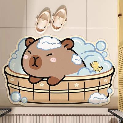 Bathroom Absorbent Non-slip Foot Pad Cute Cartoon Household Diatom Mud Floor Mat Quick Drying Entry Toilet Toilet Anti-drop