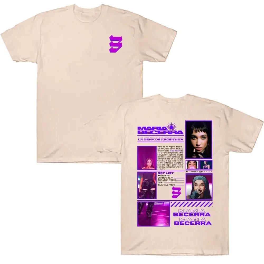 

Maria Becerra Setlist & Portrait Graphic Double Sided Vintage Oversized Streetwear Latin Pop Music Fan Merch T-Shirt Top for Latin Music Lovers 4XL