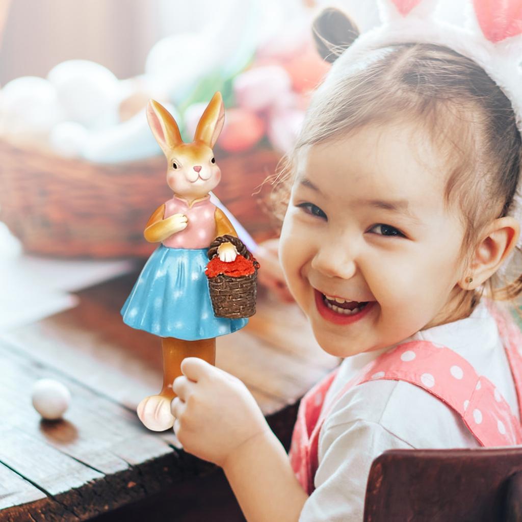 Easter Bunny Cartoon Animal Ornament For Living Room, Outdoor Use In Kindergarten, Scenic Area, , Resin Decoration
