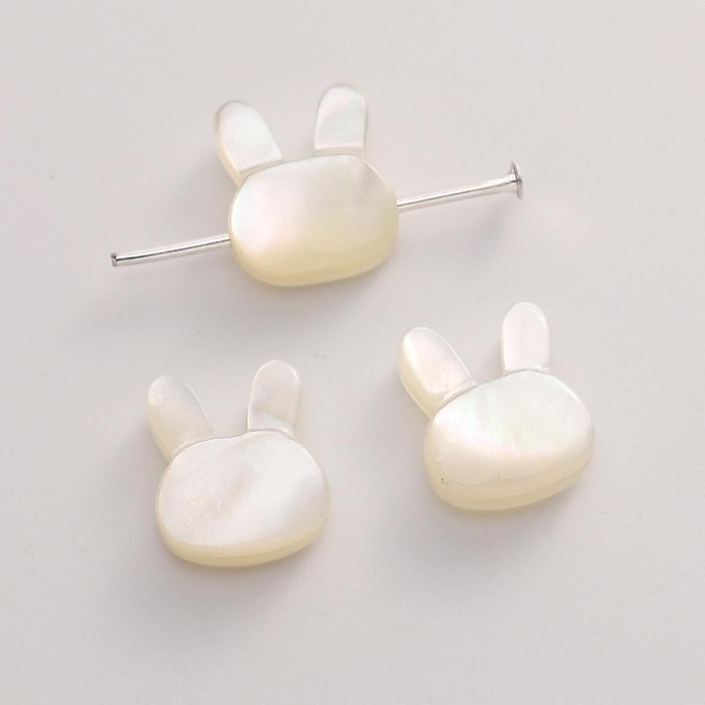 Natural Shell Rabbit Cat Head Beads For DIY Necklace Bracelet Earrings Jewelry Making