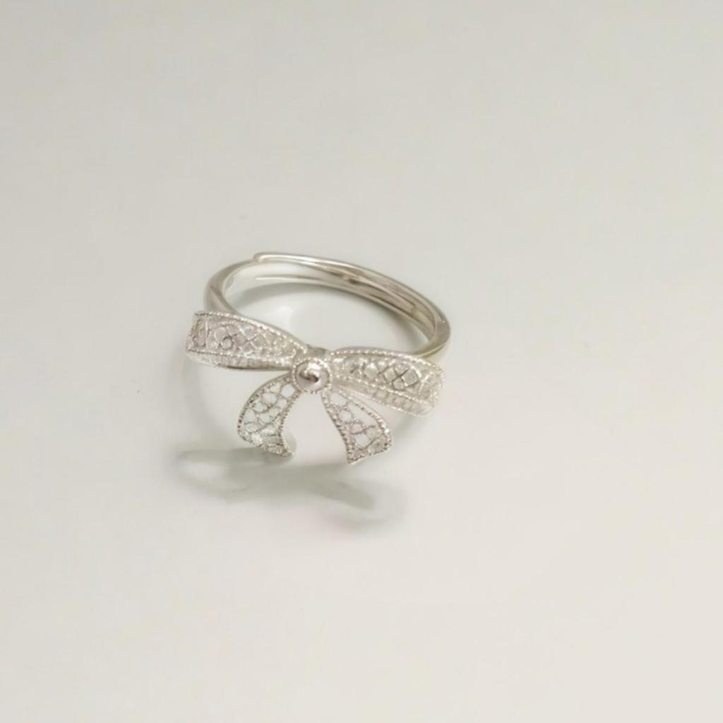 Sweet Bow Adjustable Open Ring for Women - Elegant & Fashionable Index Finger Accessory